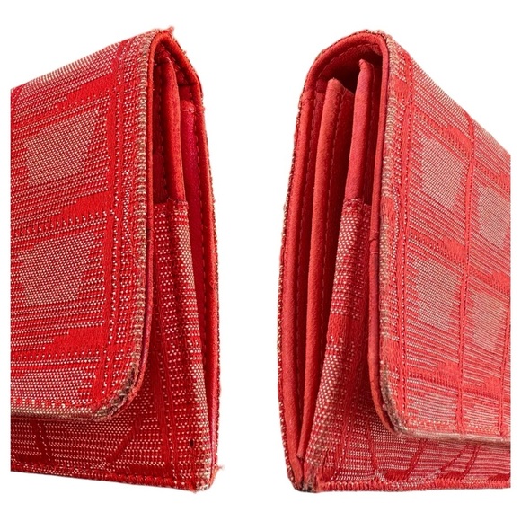 Authentic CHANEL Red Travel Line Leather & Canvas Long Wallet - Picture 15 of 16